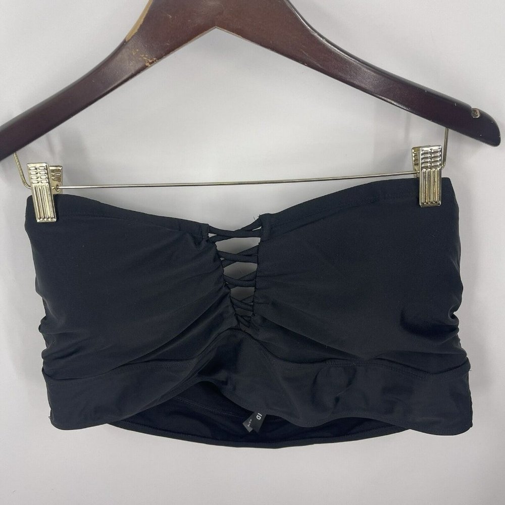 Torrid Strapless Padded Bikini Swim Top Sz 3 Womens Plus 20-22 Black Lined